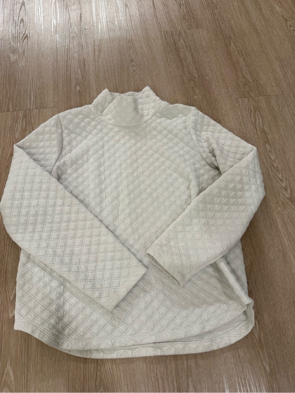 Quilted mockneck sweater